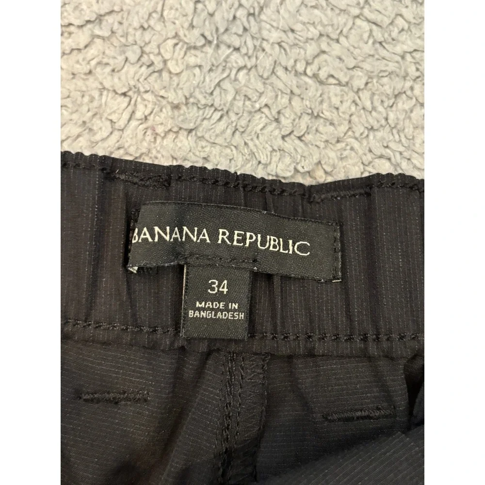 Banana Republic Mens Core Temp Ripstop Golf Shorts Black Size 34 Elastic Waist